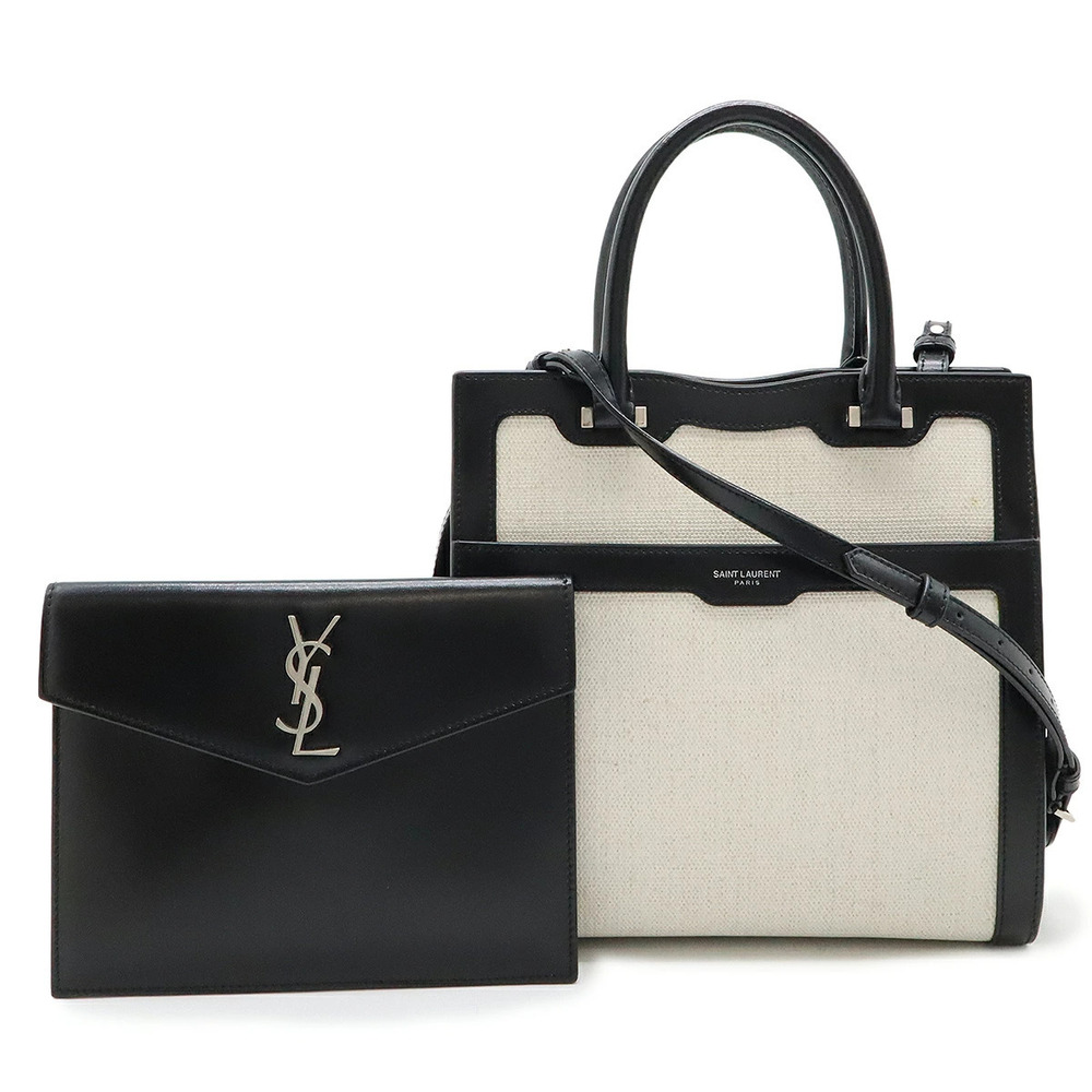 SAINT LAURENT PARIS YSL Uptown 2way Shoulder Bag Canvas